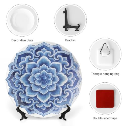 Vintage Blue-White Bone China Display Plate 10 Inch - Style 2