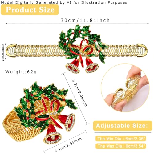 Christmas Holly Curtain Tiebacks with Jingle Bells - 2 Pack