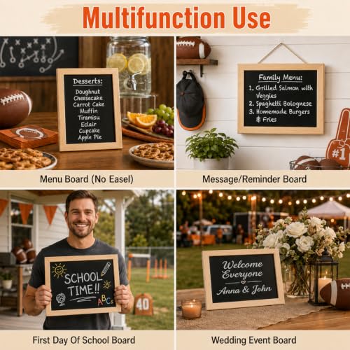 Mini Chalkboard Sign 8x12 Inches Unfinished Wood Frame - Portable & Reusable