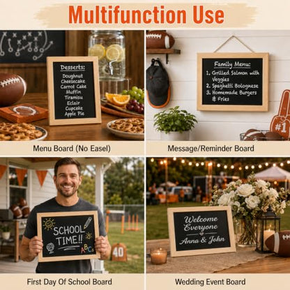 Mini Chalkboard Sign 8x12 Inches Unfinished Wood Frame - Portable & Reusable