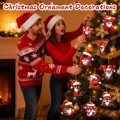 Personalized 26 Christmas Letter Ornaments - Holiday Tree Decorations R
