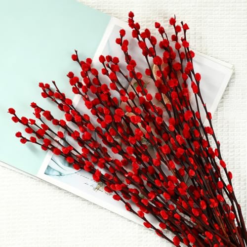 Natural Dried PussyWillow Branches for Rustic Wedding Decor Fireplace Mantel Centerpiece