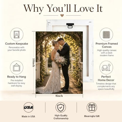 Custom Canvas Wall Art with Your Photos - 8x10 Stretched Canvas, Wrap Style