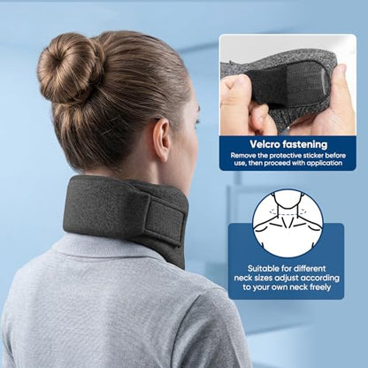 Neck Brace Cervical Collar for Neck Support & Travel Pillow - Dark Gray