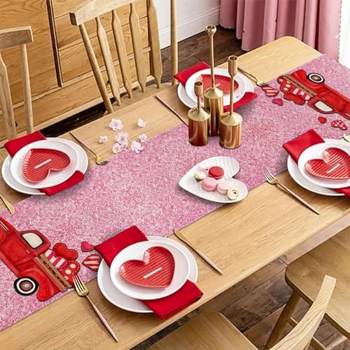 Pink Sequin Table Runner 2 Pack - 12x108 Inch Glitter Fabric for Weddings & Parties