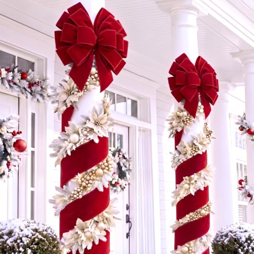 Norme Red Giant Christmas Tree Topper Bow Decor Set - 2 Pieces