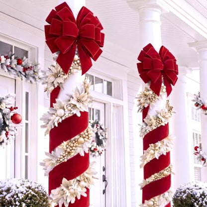 Norme Red Giant Christmas Tree Topper Bow Decor Set - 2 Pieces