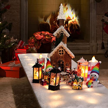 Christmas Snow Blanket with LED Lights - Warm White 94 x 24 Inch, Fake Snow for Holiday Decor