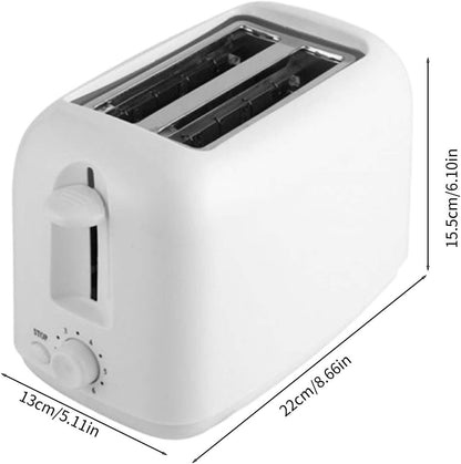 Skiennix Retro 2-Slice Stainless Steel Toaster - 6 Functions, Removable Crumb Tray, White