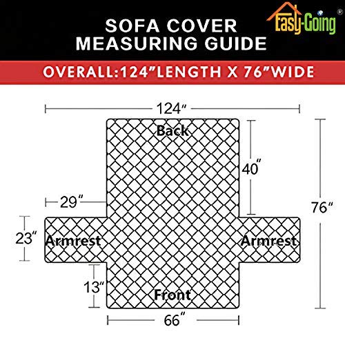 Easy-Going Reversible Couch Cover for 3 Cushion Couch Sofa Cover for Dogs Water Resistant Furniture Protector Cover with Foam Sticks Elastic Straps for Pet Cat (Sofa, Navy/Ivory)