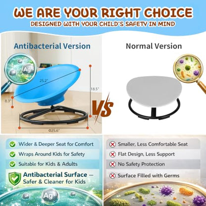 Blue Antibacterial Sensory Spinning Chair for Autistic Kids & Adults