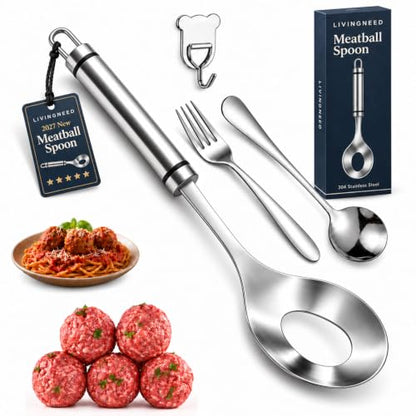 Stainless Steel Meatball Spoon - 1 Set, Easy to Make Perfect Meatballs