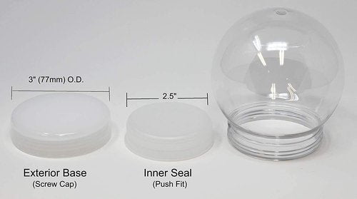 Creative Hobbies | Pack of 6 DIY Snow Globe Water Globes - 100mm Clear Plastic with Screw-Off Cap