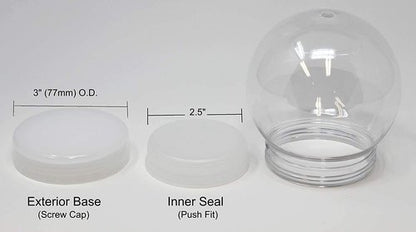 Creative Hobbies | Pack of 6 DIY Snow Globe Water Globes - 100mm Clear Plastic with Screw-Off Cap