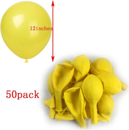 KADBANER Yellow Balloons - 50 Pcs 12 Inch Latex Balloons for Weddings, Birthdays & Baby Showers