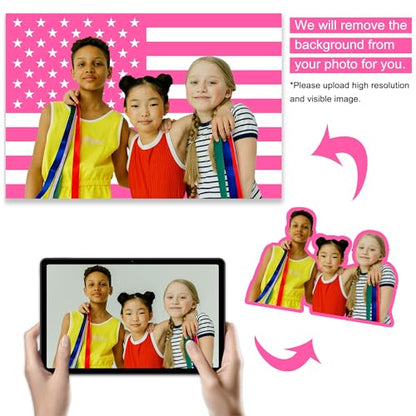 Pink Custom American Flag Banner - 2x3, 3x5, 4x6, 5x8 FT Personalizable