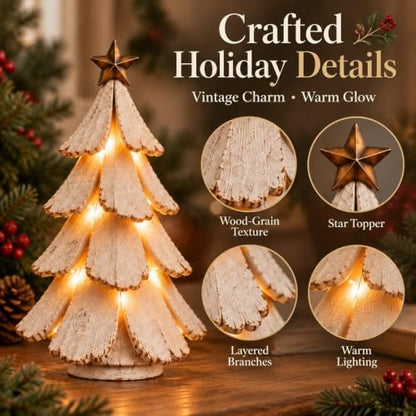 Vintage Lighted Christmas Tree Figurine - Mini Tabletop Holiday Centerpiece - All Variants