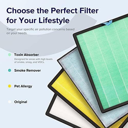 LEVOIT Vital 200S-P Air Purifier Replacement Filter - HEPA & Activated Carbon for Odor Control | 1 Pack, Green