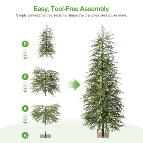 Kazeila 5ft Slim Unlit Artificial Christmas Tree with Metal Base - Space Saver