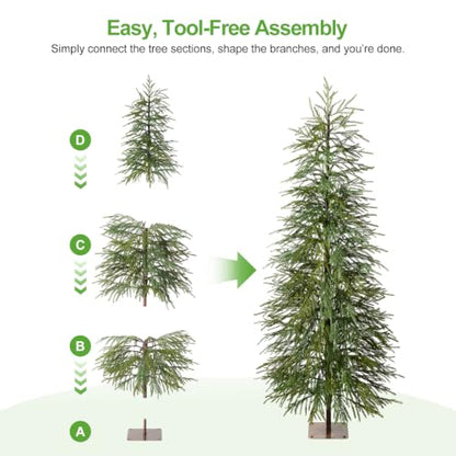 Kazeila 5ft Slim Unlit Artificial Christmas Tree with Metal Base - Space Saver