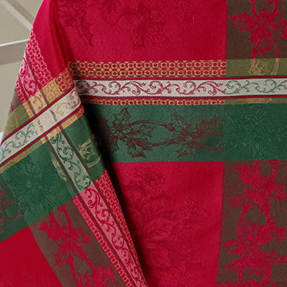 Holiday Legacy Rectangular Tablecloth 60x120 Inches - Elegant Holiday Decor