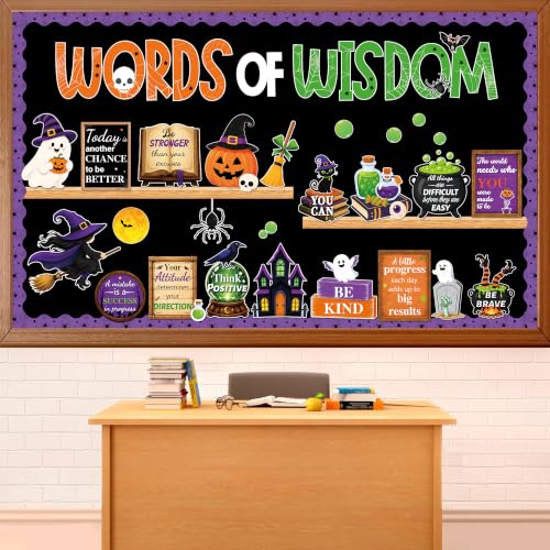 Halloween Bulletin Board Set with Inspirational Words Classroom Decor Office Wall Decorations