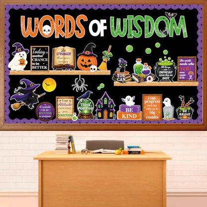 Halloween Bulletin Board Set with Inspirational Words Classroom Decor Office Wall Decorations