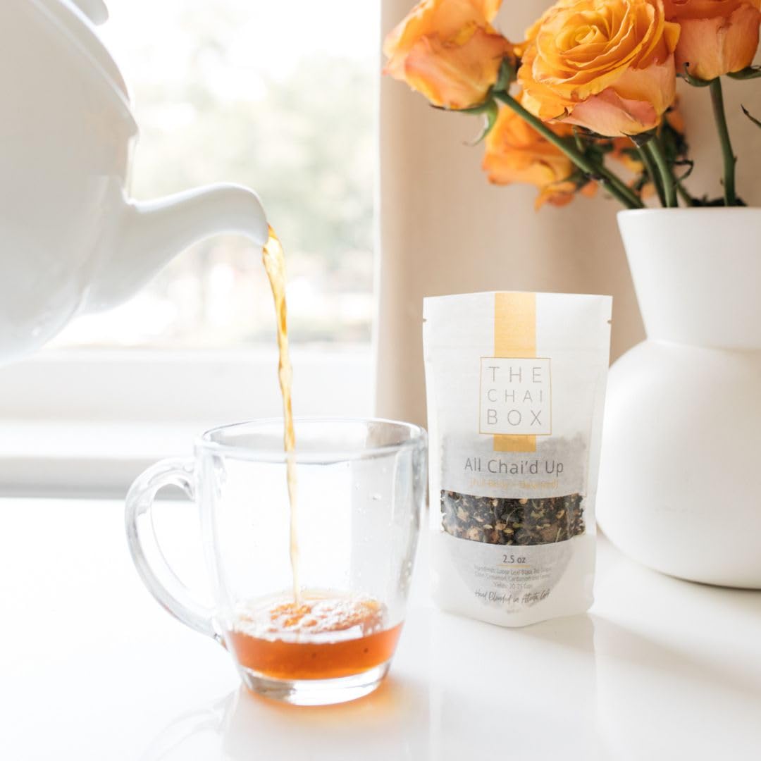 The Chai Box - Chai - Makes 25 Servings - Featured in Oprah's Favorite Things - Premium Tradtitonal Loose Leaf Black Tea w/Ginger, Clove, Cinnamon, Cardamom, & Fennel - Single-Origin Spices - 2.5oz