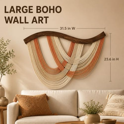 Large Boho Tapestry Wall Hanging - Rustic Wall Art Decor for Living Room