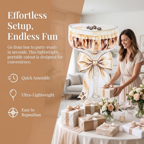 Life-Size Espresso Martini Cardboard Cutout for Birthday Party Decor