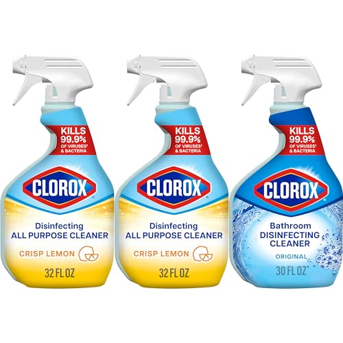 Clorox Disinfecting Multi-Purpose Cleaner Starter Kit, Household Essentials, One Reusable Spray Bottle Plus 2 Refills