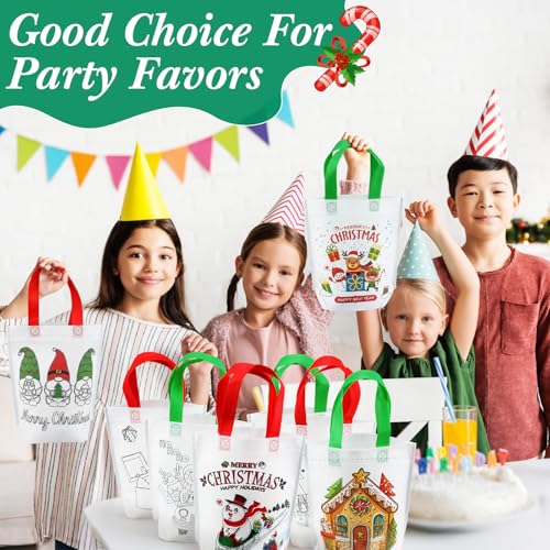 Coloring Bags for Kids with Markers - Christmas 24 Pack
