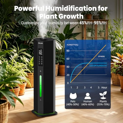 Large Room Humidifier 2.38Gal/9L Cool & Warm Mist - Black
