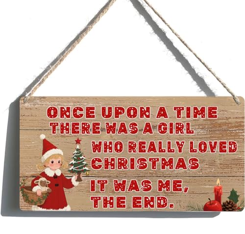 Vintage Christmas Farmhouse Wall Sign - Girl Who Loves Christmas - 6x12 Inch - Variation 01XmasGirl