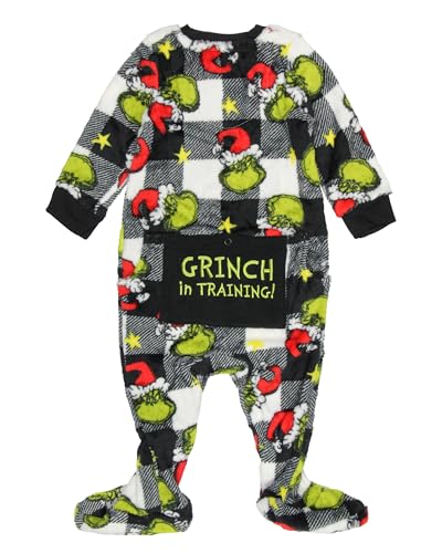 Dr Seuss Grinch Family Pajama Set Infant 12 Months Wht Plaid Variation