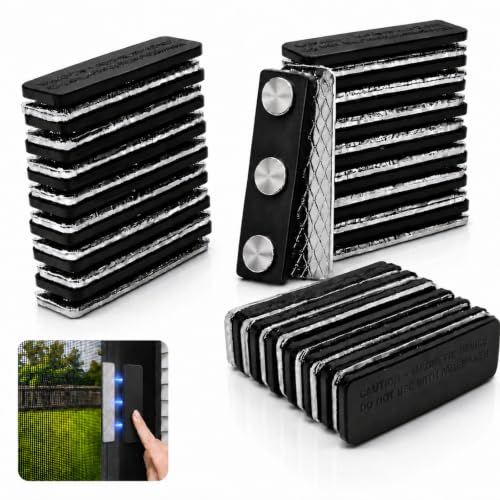 Self-Adhesive Magnetic Curtain Magnets with Strong Metal Clips - 24 Pairs - Black
