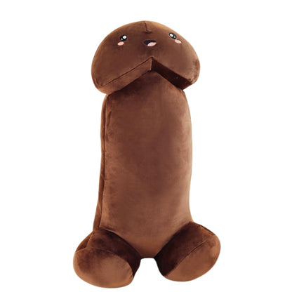 PeePee Pillow™, The Big PeePee Plush Phallic Novelty Cuddle Pillow, Peach or Brown (Brown, 24in (60cm))