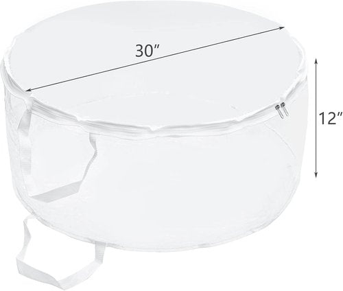 Hedume Wreath Storage Bag - 30" X 12" Clear Container with Dual Zippers | Protect Your Holiday Wreath from Dust and Moisture