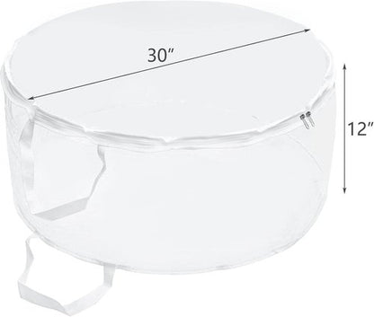 Hedume Wreath Storage Bag - 30" X 12" Clear Container with Dual Zippers | Protect Your Holiday Wreath from Dust and Moisture