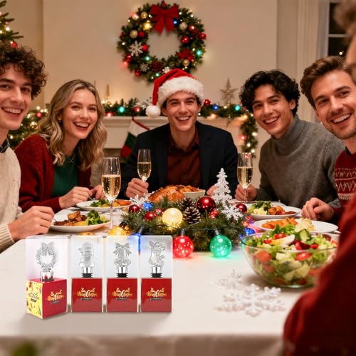 Silver 12PCS Christmas Wine Bottle Stoppers Set Holiday Party Favors