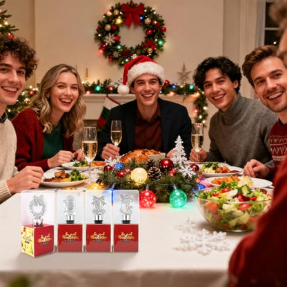 Silver 12PCS Christmas Wine Bottle Stoppers Set Holiday Party Favors