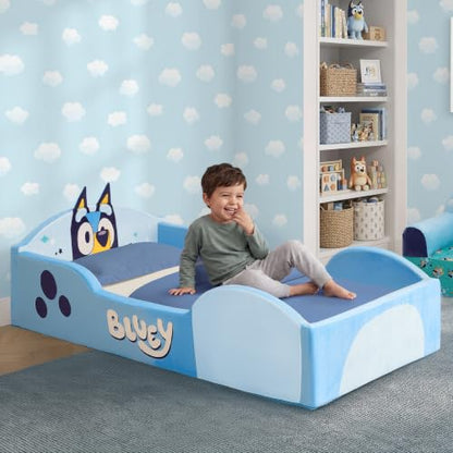 Bluey Foam Toddler Bed - Low Profile Bed Frame with Guardrails, Bluey Variation