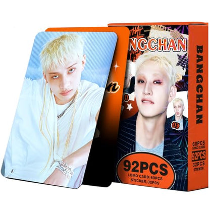 PYAJUU Stray Kids Photocards Set with Stickers - Bangchan Variant, 92 PCS KPOP Gift