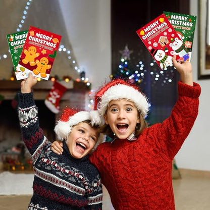 Christmas Activity Books Set - 24 Mini Coloring & Fun Games Books for Kids Xmas Variation