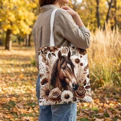 Boho Horse Lover Gift Set with Mug Socks Keychain and Tote Bag for Women