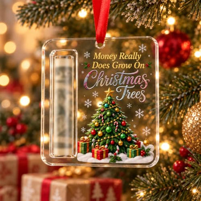 Christmas Money Gift Ornament Set with Cash Holders - Santa Snowman Tree
