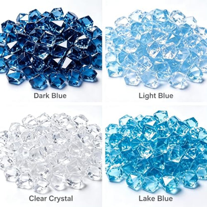 Blue Acrylic Ice Rocks for Vase Fillers - 560 Pack, Aquarium & Decor