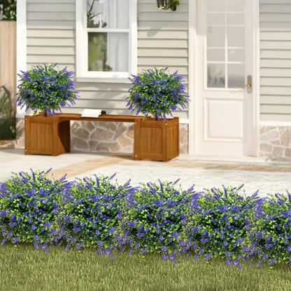 Artificial Lavender Plant with Stake - 23in UV Resistant Outdoor Faux Flower