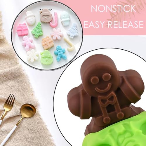 Christmas Silicone Chocolate & Candy Molds - 7 Shapes Food-Grade, Reusable