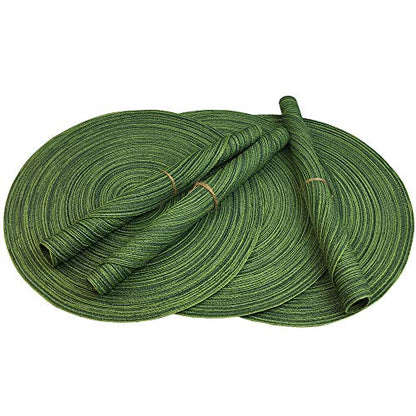 WAZAIGUR 14-Inch Round Placemats Set of 6 - Hunter Green